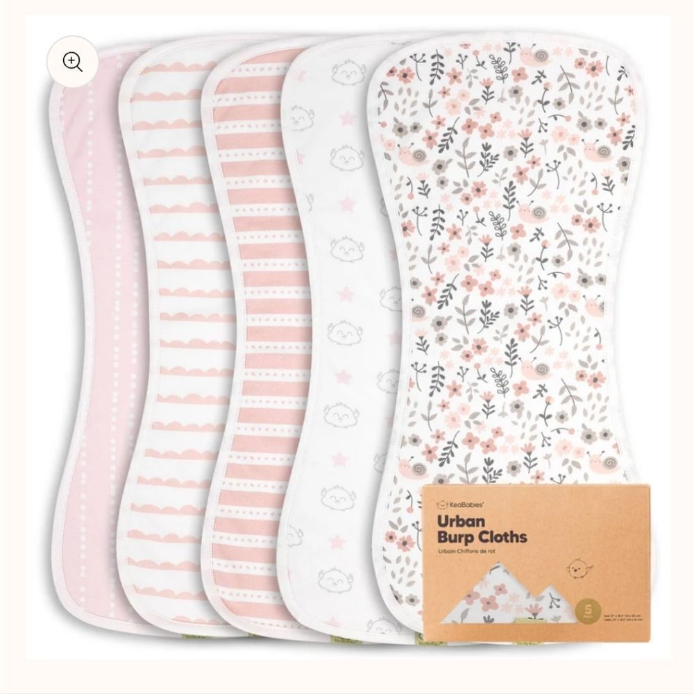 Urban Burp Cloths - Pink and White Floral Set